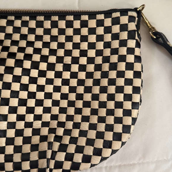 Clare V. Petit Moyen in Black/Cream Woven Checker - Picture 6 of 7